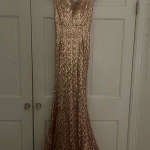 Nordstrom Gold Sequin Prom Dress